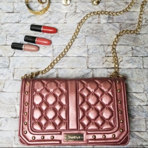 bebe Handbags - Bebe Metallic Crossbody Purse